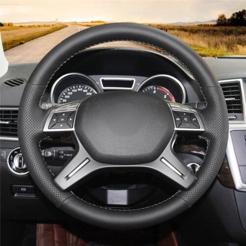 DIY Anti-Slip Wear-Resistant Steering Wheel Cover For Mercedes-Benz GL350 ML350 Car Interior Decoration