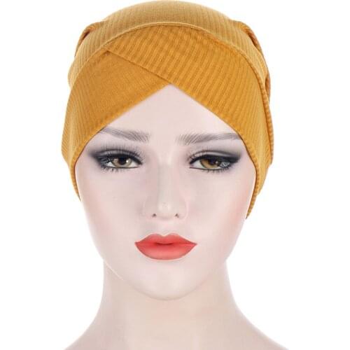 Hooded hat with striped forehead cross Turban multicolor Muslim turbante Cap