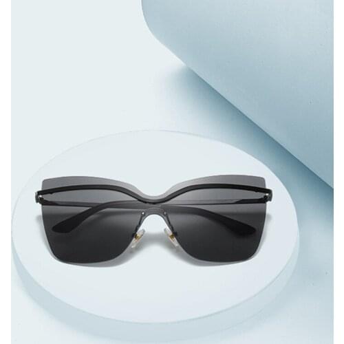 Cat Eye Sunglasses Women Fashion Rimless Sun Glasses Men Luxury Gafas Oversize Sun Glasses Vintage Oculos Retro Lunette Shades