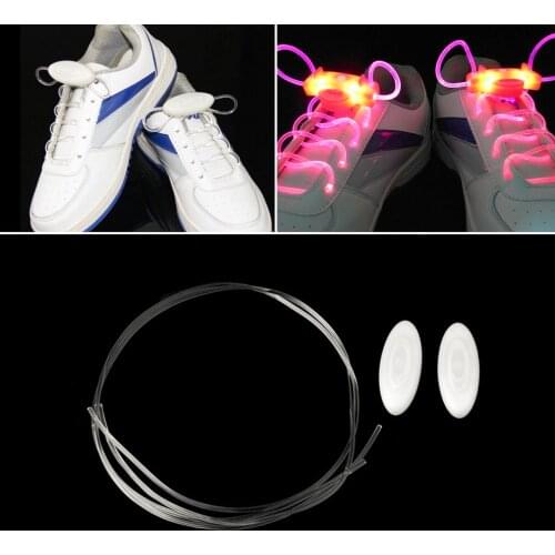 4 Colors LED Sport Shoe Laces Flash Light Glow Stick Strap Shoelaces Disco Party Club 2018 Hot Selling