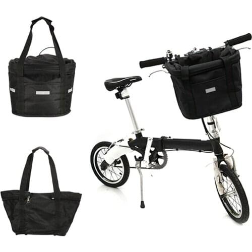 Bicycle Front Basket Removable Waterproof Bike Handlebar Basket Pet Carrier Bag