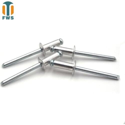 50 PCS DIN EN ISO 15979 GB /T 12618.2 Aluminum M4.8 6-12mm Open End Blind Rivets With Protruding Head For Furniture Airplane
