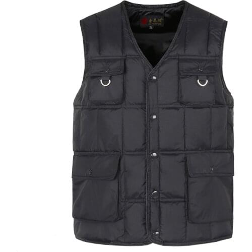 Fall and winter of 2021 mens vests v-neck upset many warm cotton vest pocket