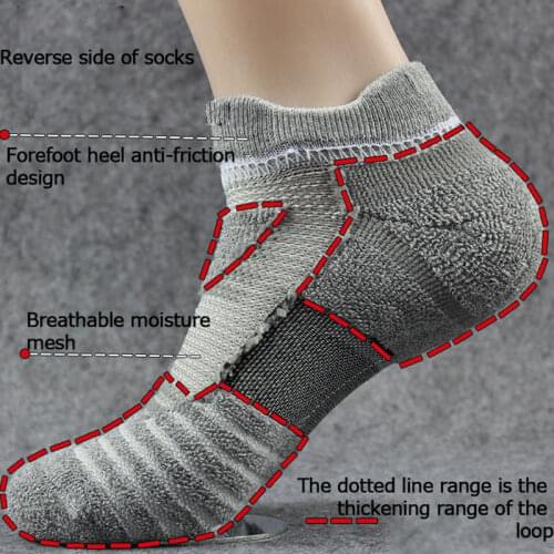 1 pair 36-46 Running Socks Sports Basketball Football Cycling Men Women Anti Slip Breathable Moisture Wicking Thicken