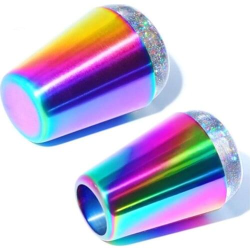 1pc Nail Stamper 4cm 2 Colors Silicone Head Holographic Nail Laser Handle Stamper With Scraper Polish Print Transfer Stamper #K9