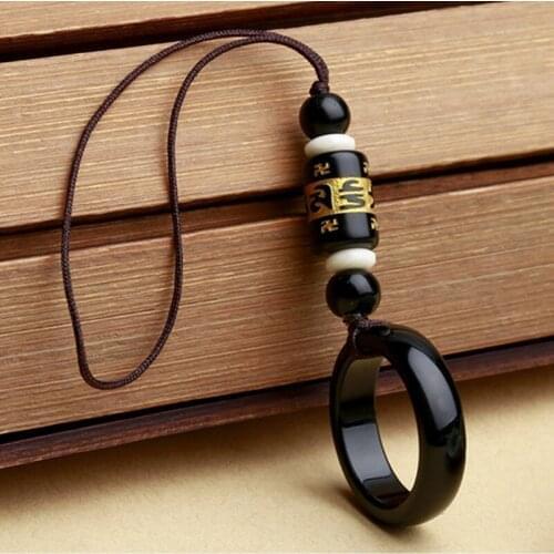 10Pcs Universal Chinese Style Agate Stone Short Style Finger Ring Mobile Phone Case Cover Straps Phone Lanyards