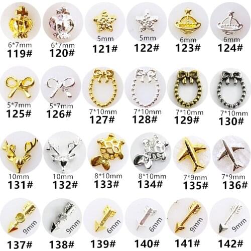 100pcs/pack Korea Kawaii 3D Nail Art Accessories Alloy Bowknot Arrow Nail Deco Parts Charm Nail Material Supplies