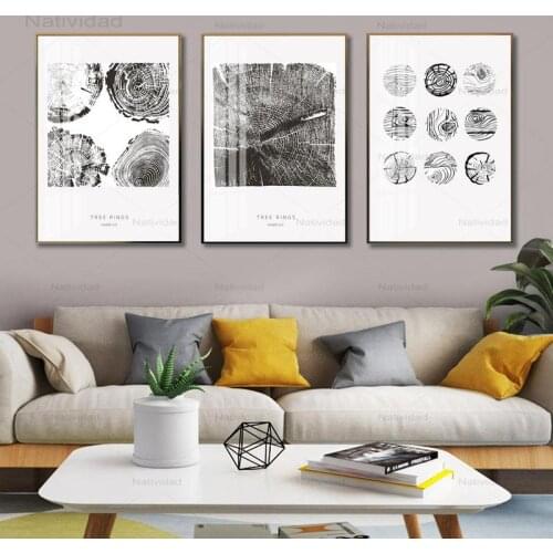 Abstract Black White Trunk Texture Poster Nordic Wall Art Canvas Painting Minimalist Home Decorative Picture for Living Room