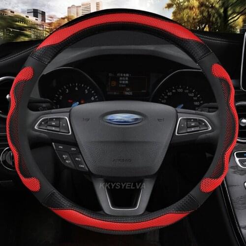 Car Steering-wheels Cover 37 38cm for Ford EcoSport Escape Kuga Expedition EL Max Explorer Galaxy S-Max F-Series Raptor Focus