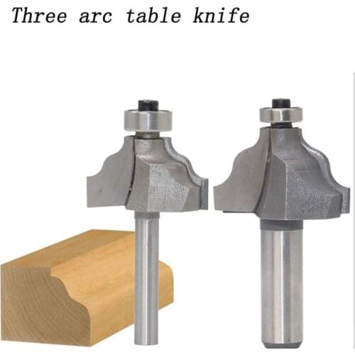 Woodworking milling cutter with 1 / 2 handle, three arc table, edge cutter, electric wood milling and trimming machine, engravin