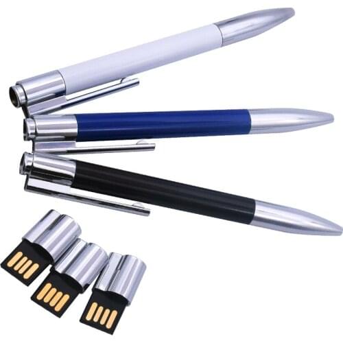 Over 10pcs Logo Free)Pen Capacitive Ball Point Triple 8GB 16GB Custom USB Flash Pen Drive 2.0 32GB 4GB 128MB Memory Stick Gifts