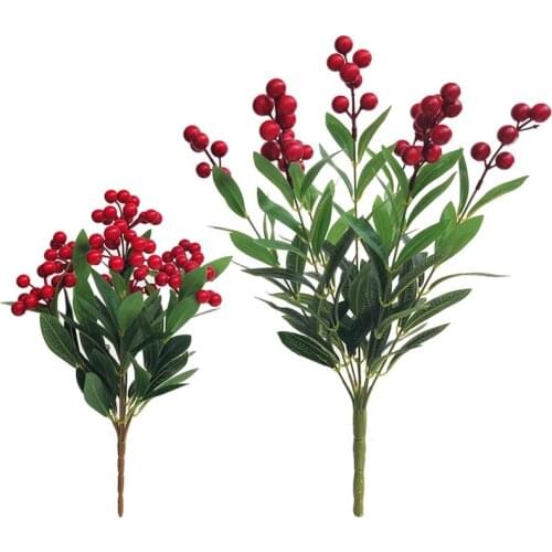 Imitative berry, Acacia bean, red fruit, olive leaf, Christmas decoration, wedding display, photo props