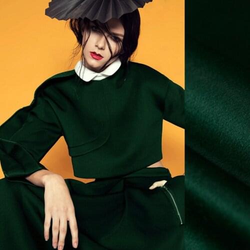 Quality 150CM Wide 830G/M Weight Double Faced Royal Green Thick Cashmere Wool Autumn and Winter Overcoat Outwear Fabric J013