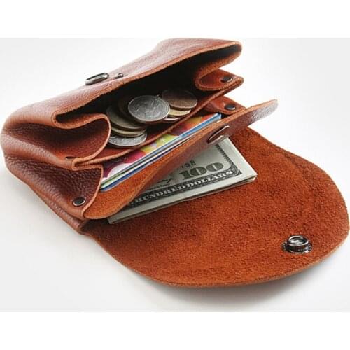 100% Genuine Leather Wallet For Men Women Vintage Handmade Short Small Purse With Coin Pocket Money Bag Card Holder Male Female