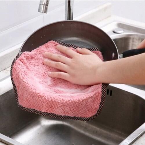 Kitchen Daily Dish Towel, Dish Cloth, Kitchen Rag, Non-stick Oil, Thickened Table Cleaning Cloth, Absorbent Scouring Pad