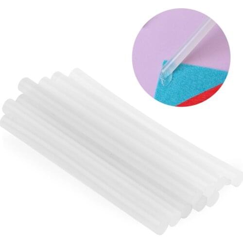 LMDZ 10 Pcs 7mm x100mm/7mm x200mm Transparent Hot Melt Glue Sticks For DIY Wool Kit Handmade Alloy Accessories