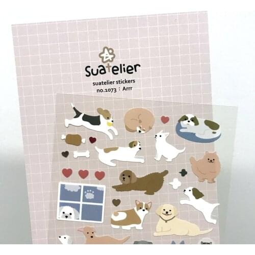 Sonia Cute Cartoon Dogs Scrapbooking Stickers Greeting Cards Decorative Animal Die Cutting DIY Hobby Adhesive Paper Sticker