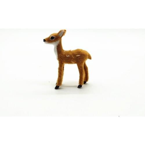 Mini simulation deer model plastic&furs small sika deer doll home decoration gift about 10x7cm xf2723