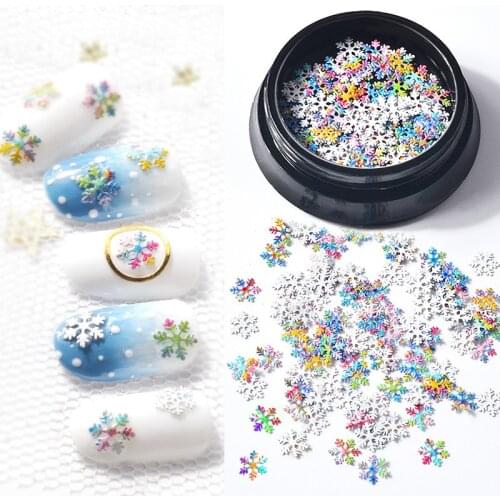 Fashion 1pcs Colorful Ultra-thin Nail Sequins Snowflake Computer Nail Stickers 3D Christmas Nail Decoration Accessories Tools