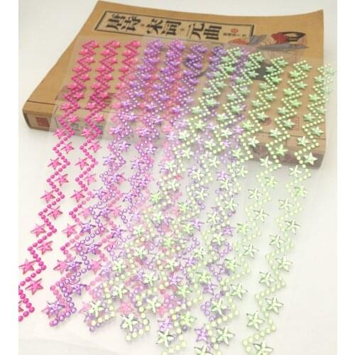 Star Rhinestone Sticker Round Flatback Acrylic Stickers Self-Adhesive Paste DIY Nail Art Phone Case Decoration