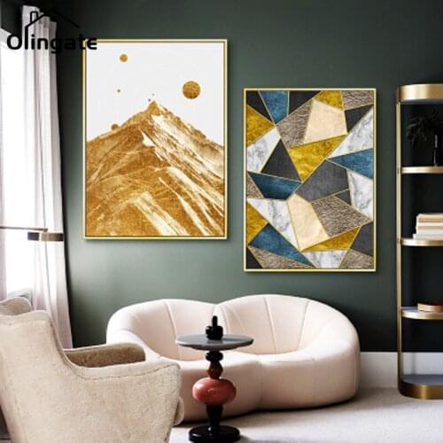 Nordic Wall Painting Customizable Abstract Landscape Mural Living Room Decoration Canvas Painting with Print Contemporary Art