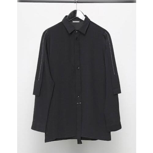 Owen Seak Men Casual Shirts High Street Style Mens Clothing Spring Male Autumn Black Shirts