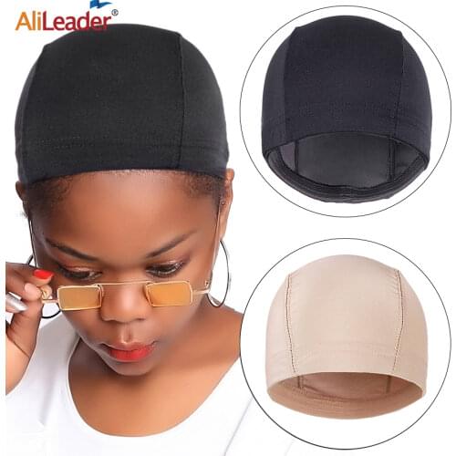 AliLeader Cheap L/M/S Elastic Mesh Dome Wig Cap for Making Human Hair Wigs Beige Black Spandex Net Glueless Hairnets Wig Liner