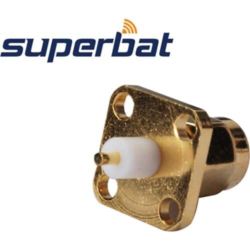 Superbat 10pcs SMA 4 hole Panel Mount Plug with Extended Dielectric&solder Post