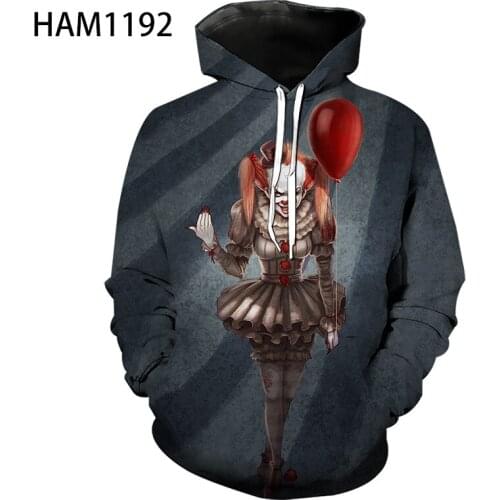 2021 Stephen Kings it horror movie fashion comfort trend personality boys and girls Hoodie 3D long sleeve Sweatshirt