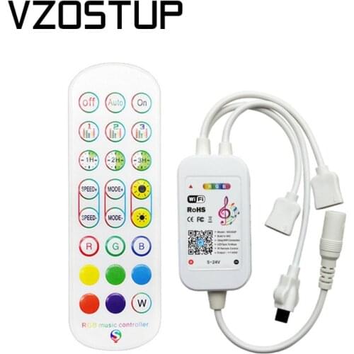 DC5-24V Tuya RGB Controller for LED Strip Light WiFi Remote Control for SMD 5050 2835 Tape Lights Works with Alexa Google Home
