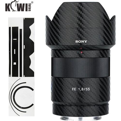 Anti-Scratch Lens and Lens Hood Cover Carbon Fiber Film for Sony FE 55mm F1.8 ZA SEL55F18Z Lens & ALC-SH131 Skin 3M Sticker