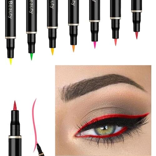 DNM 12 Colors Liquid Eyeliner Pencil Waterproof Colorful Eye Liner Pen Highlight Neon Colorful Cat Eyes Makeup Tools TSLM