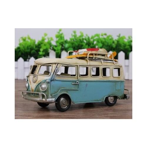 1pcs New City Car Styling Van Retro Print Little Bus Alloy Bus Model Excellent Toys For Kids Gifts