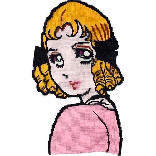 10piece Brand New Beautiful Girl Embroidered Applique Cross Stitch Fabric Patches Motif Sweater Clothes Decorated Sewing TH1169