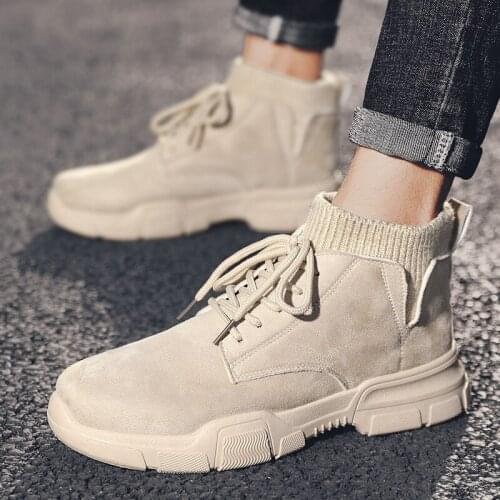 2020 Mens Winter Suede Leather Ankle Boots Men Waterproof Snow Boots Leisure Winter Work Boots Mens Shoes masculine boot R12-67