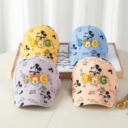 2021 Anime Mickey childrens caps spring summer cartoon Mickey girls sun hat boys baseball cap outdoor sun hat toys gifts 2-8Y