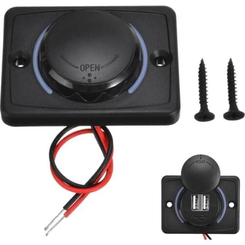 12-24V Car Socket Adapter Universal 3.1A Dual USB Port Car Charger Waterproof RVs Buses Charging Socket Adapter For Mobile Phone