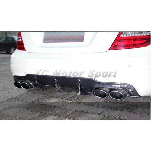 Car Accessories Carbon Fiber RZ RBS II Style Rear Diffuser without Ground Effect Panel Fit For 2012-2013 MB W204 C63 AMG