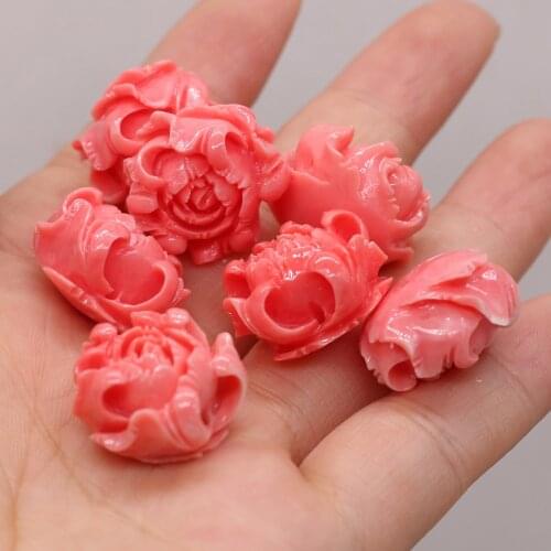 2021 New Red Rose Coral Through Hole Loose Beads DIY Cute Exquisite Necklace Bracelet Earrings Jewelry Bead Romantic Gift Making
