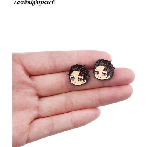 E2302 Anime Cute Boy Ear Stud kids Earrings For Womens Enamel Earrings Jewelry Gifts Girls