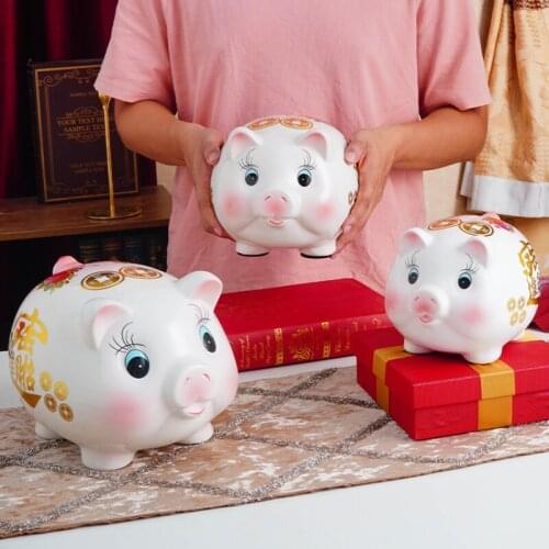 Ceramic Pig Piggy Bank Children Gift Creative Animals Large Kids Piggy Bank Money Box Huchas De Dinero Decorative Boxes BC50QG
