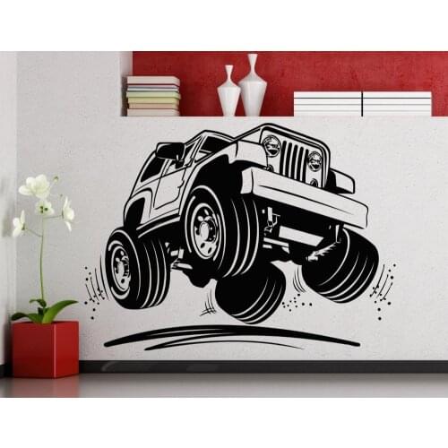 Cool Jeep Car Pattern Art Wall Decals Home Livingroom Modern Decor Fashion Wall Stickers Huge Car Pattern Special Murals Wm-483