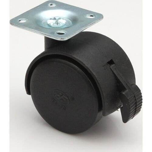 4PCS Black 2'' Rubber Swivel Casters Office Sofa Chair Furniture Universal Brake Wheels