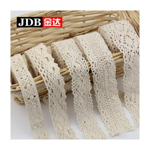 Lace fabric lace ribbon dress lace cotton lace Cotton Crocheted Beige Ribbon Handmade Accessories Craft Length 1m