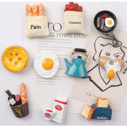 Simulation Food Fridge Magnet 3D Cooking Tools Magnetic Refrigerator Sticker for Message Paste Calendar Home Kitchen Decor 1pc
