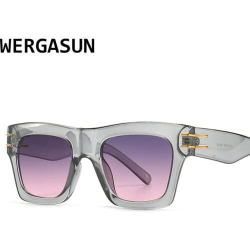 WERGASUN Fashion Ladies Square Sunglasses Women Goggle Shades Vintage Brand Designer Oversized Sun Glasses UV400