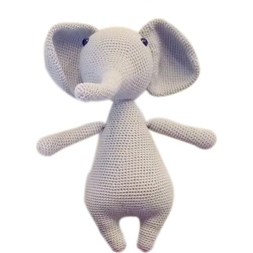 MyColorfulFriends 12 inches Teddy Elephant Handmade Amigurumi Stuffed Toy Knit Crochet Doll