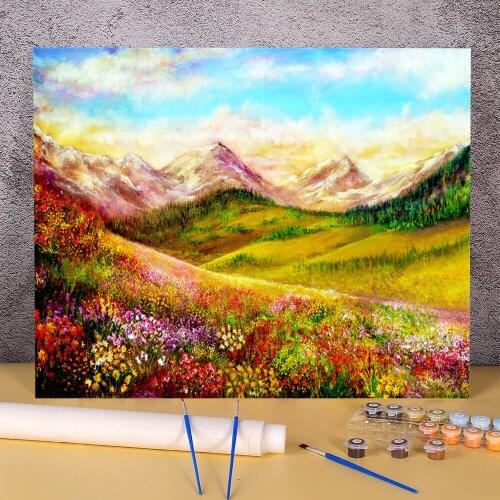 Natural Scenery Alpine Spring Paint By Numbers Complete Kit Oil Paints 50*70 Boards By Numbers Home Decor For Adults Art