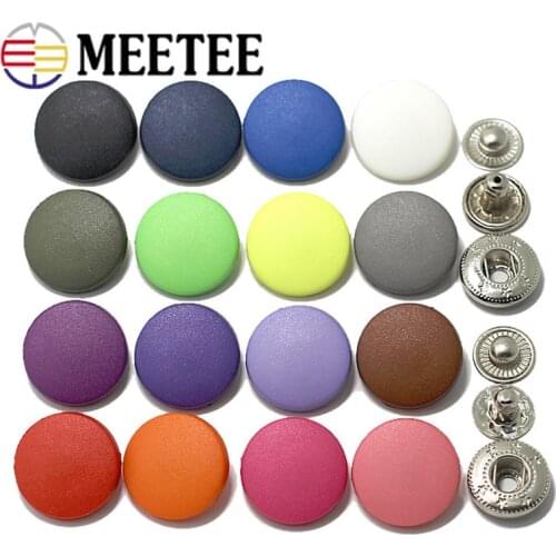 Meetee 50set 12/15/18/20/23mm Plastic Snap Buttons Round Invisible Stud Fastener Button for Uniform DIY Garment Sewing Buckle