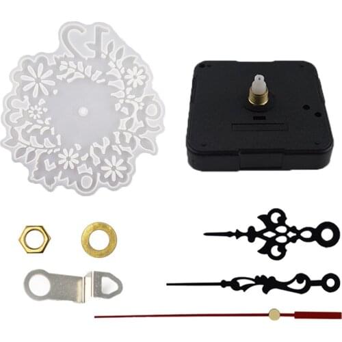 Flower Shaped Wall Clock Silicone Mold With Clock Movement DIY Crystal Epoxy Resin Mold Decorative Clock Mould Craft chic